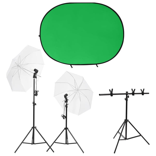fotostudiesæt med lampesæt og fotobaggrund