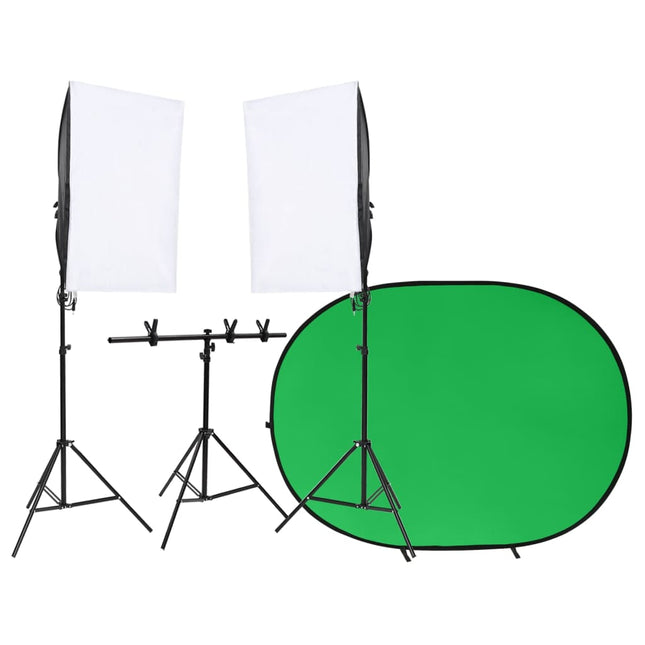 fotostudiesæt med lampesæt og fotobaggrund