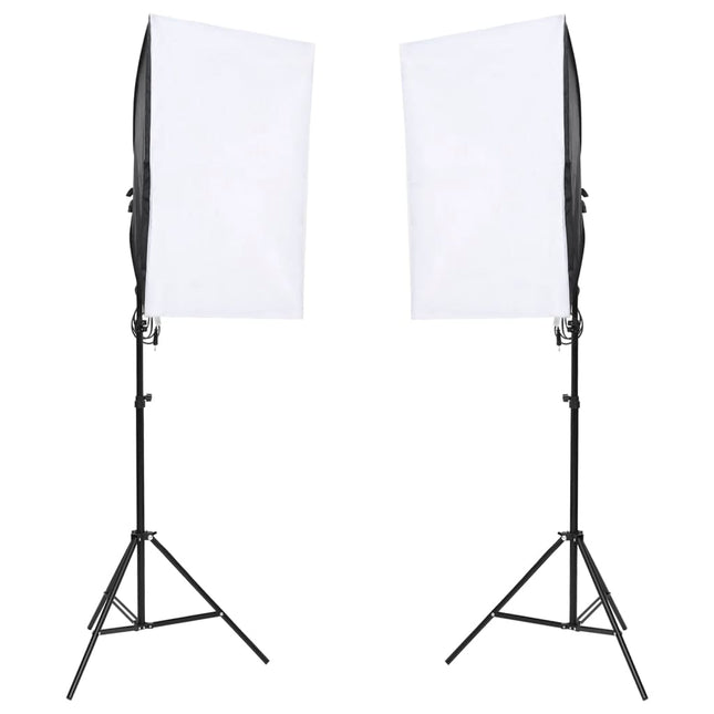 fotostudiesæt med lampesæt og fotobaggrund