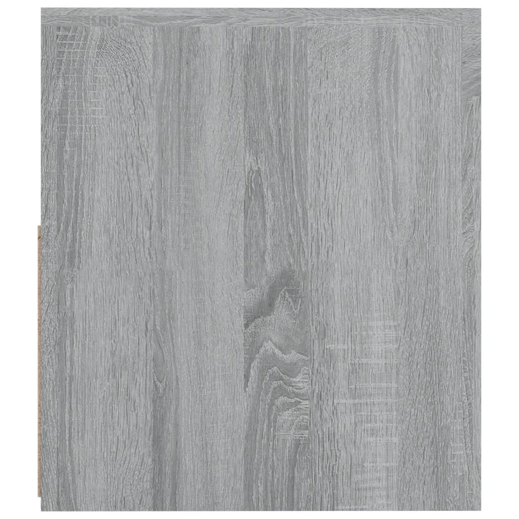 sengeborde med LED-lys 2 stk. 60x35x40 cm grå sonoma-eg