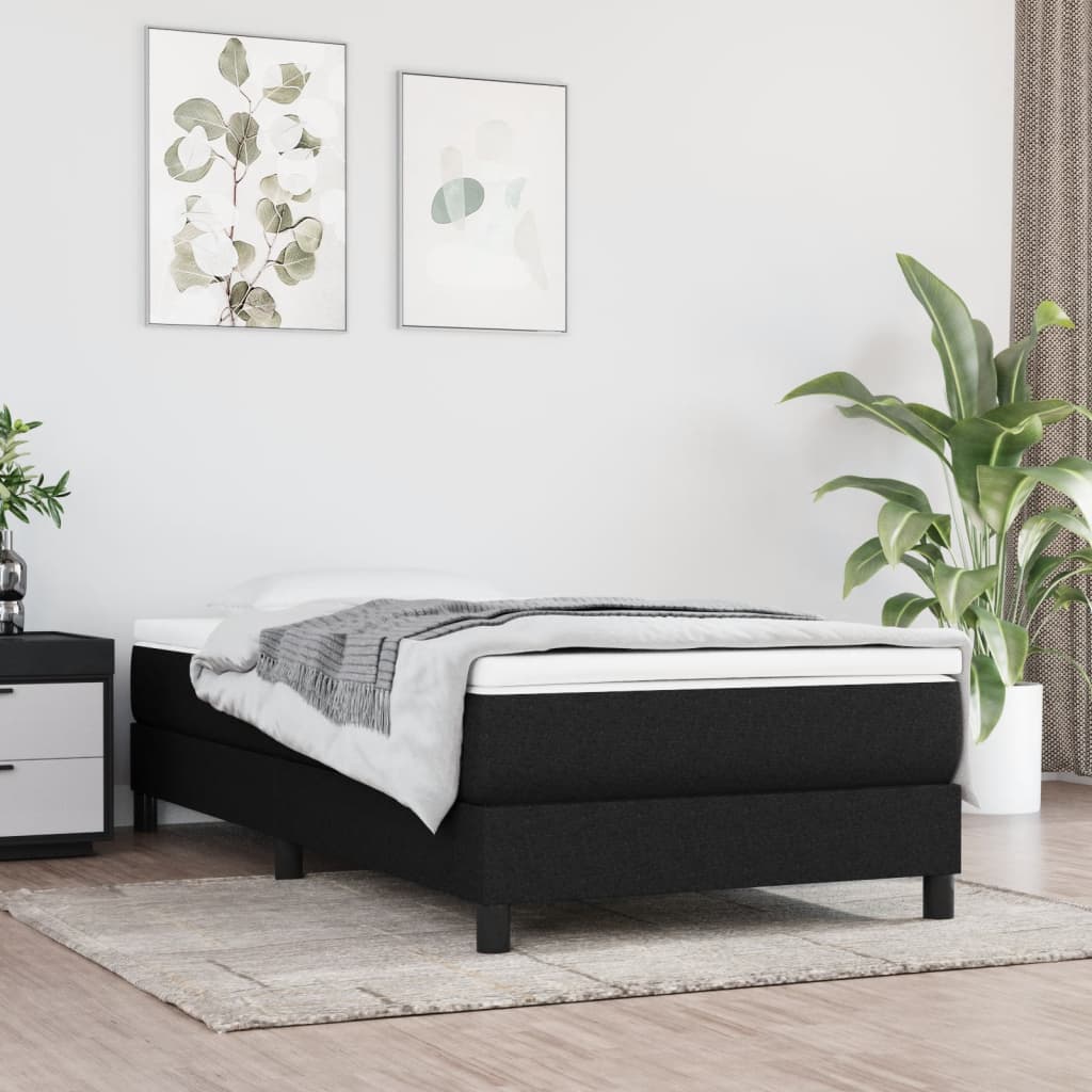 kontinentalseng med madras 80x200 cm stof sort