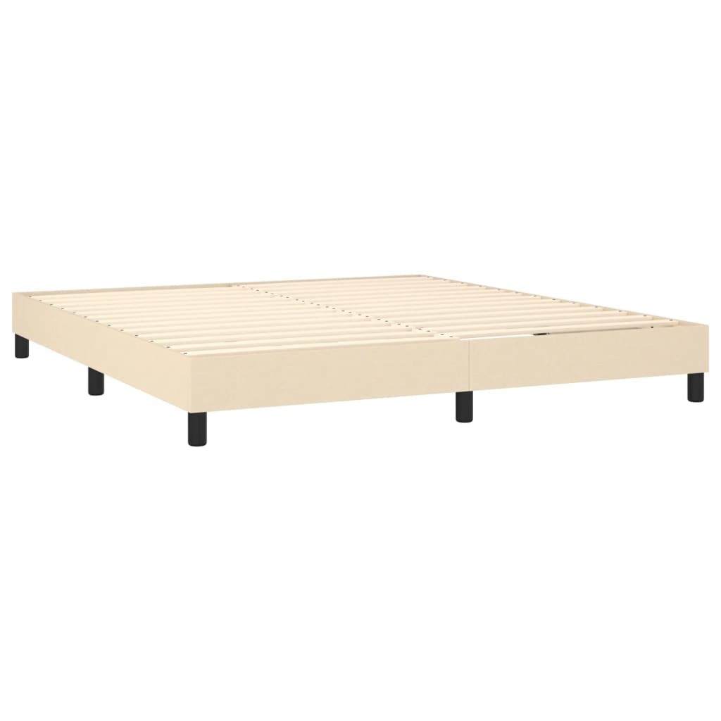 kontinentalseng med madras 160x200 cm stof cremefarvet