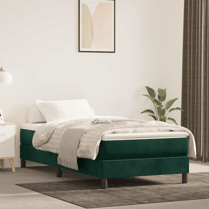 kontinentalseng med madras 80x200 cm fløjl mørkegrøn
