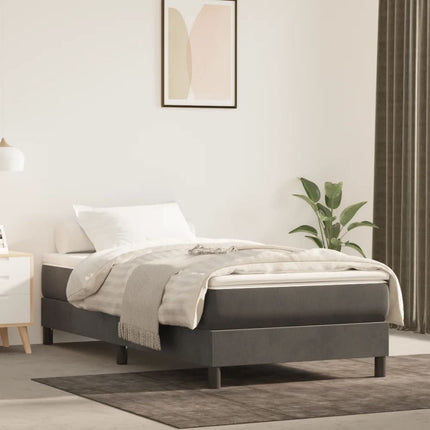 kontinentalseng med madras 90x190 cm fløjl mørkegrå