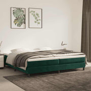 kontinentalseng med madras 200x200 cm fløjl mørkegrøn