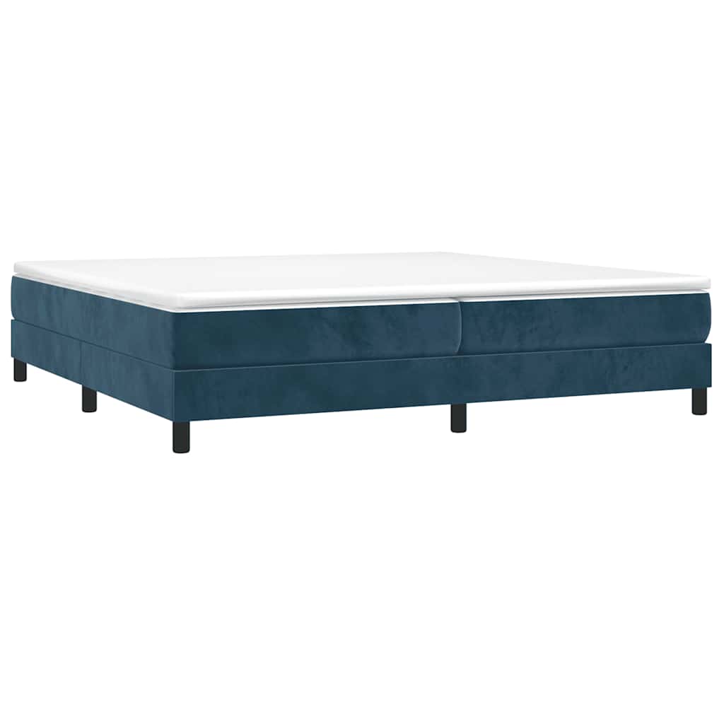 kontinentalseng med madras 200x200 cm fløjl mørkeblå