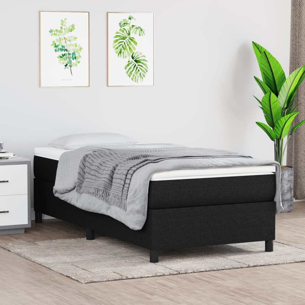 kontinentalseng med madras 80x200 cm stof sort