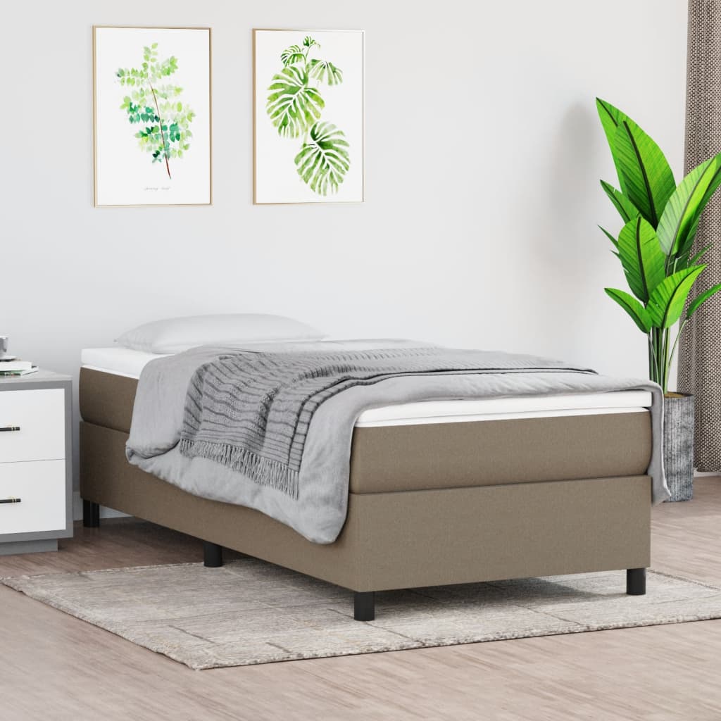 kontinentalseng med madras 80x200 cm stof gråbrun