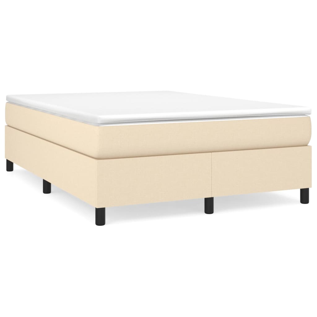 kontinentalseng med madras 140x190 cm stof cremefarvet