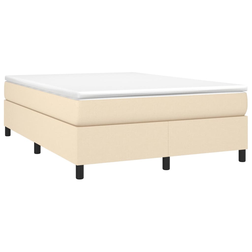 kontinentalseng med madras 140x190 cm stof cremefarvet