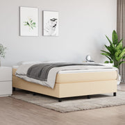kontinentalseng med madras 140x190 cm stof cremefarvet