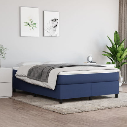 kontinentalseng med madras 140x190 cm stof blå