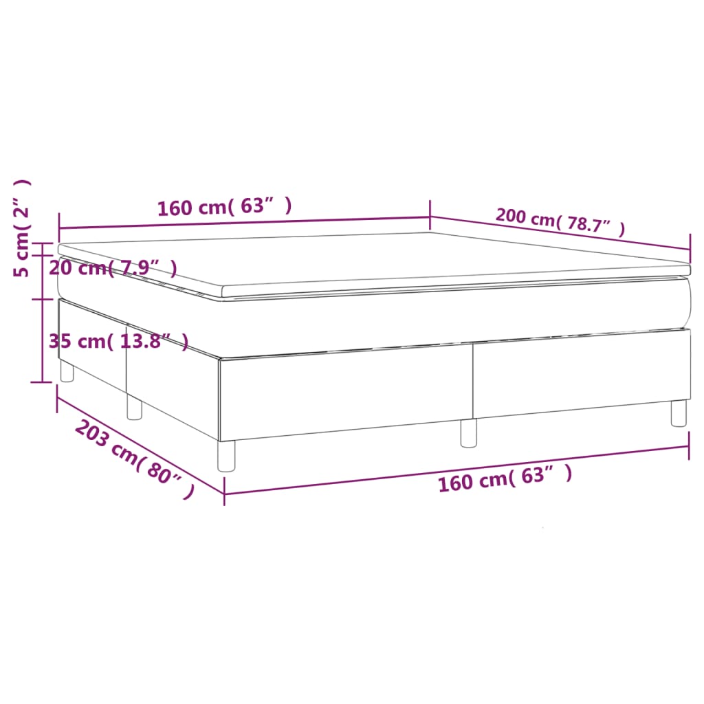 kontinentalseng med madras 160x200 cm stof sort