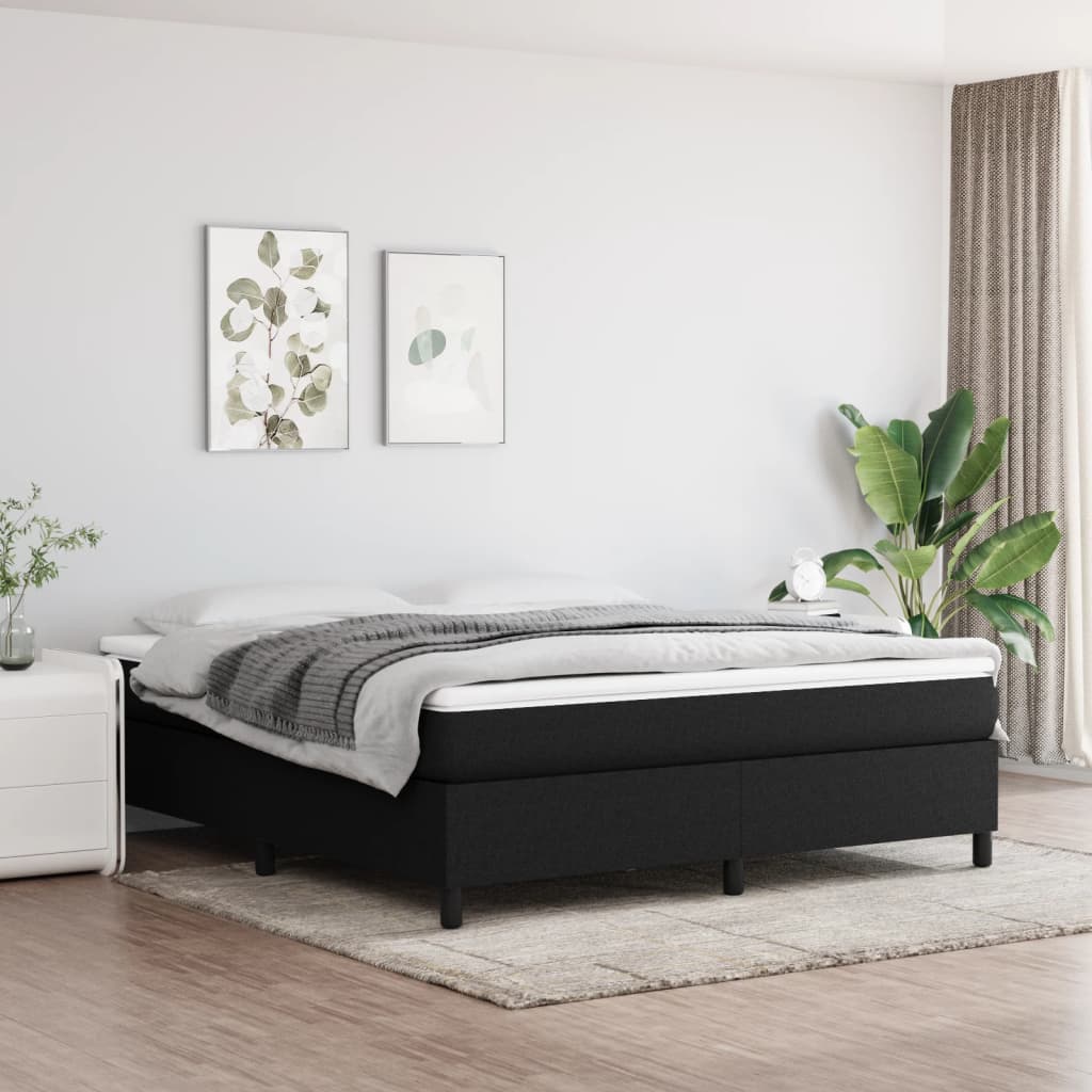 kontinentalseng med madras 160x200 cm stof sort