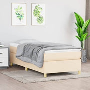 kontinentalseng med madras 80x200 cm stof cremefarvet