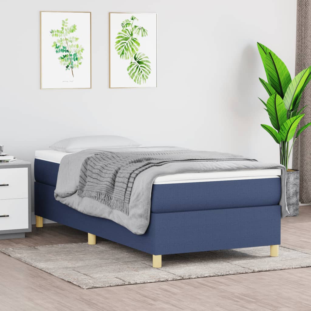 kontinentalseng med madras 80x200 cm stof blå