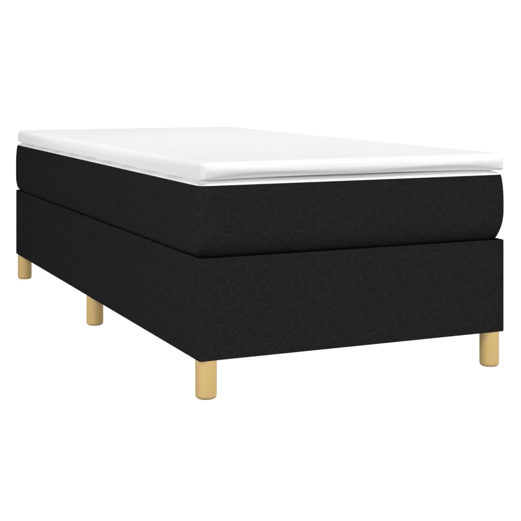 kontinentalseng med madras 90x190 cm stof sort