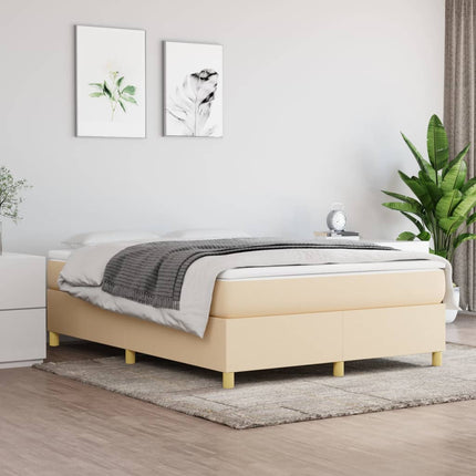 kontinentalseng med madras 140x200 cm stof cremefarvet