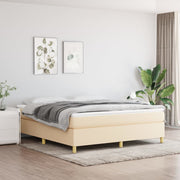 kontinentalseng med madras 160x200 cm stof cremefarvet