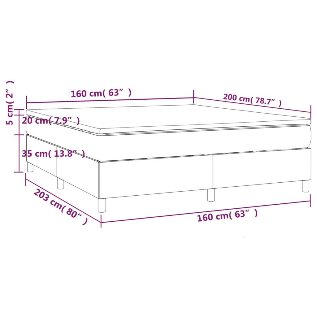 kontinentalseng 160x200 cm kunstlæder cappuccinofarvet