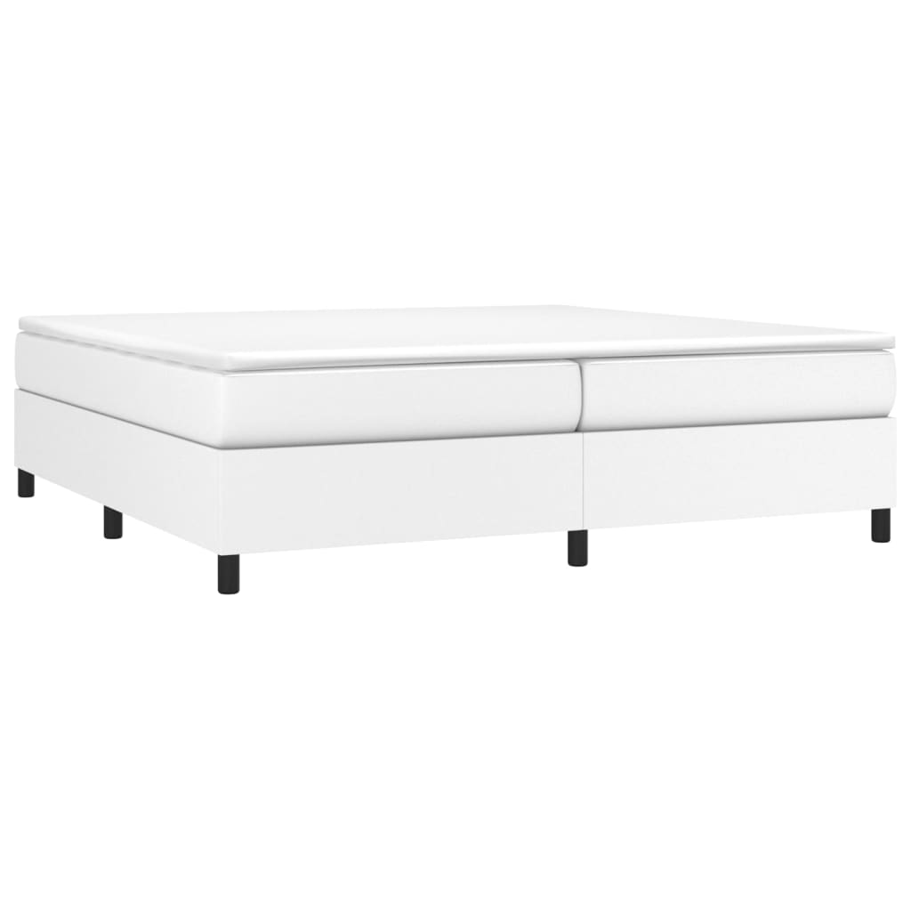 kontinentalseng med madras 200x200 cm kunstlæder hvid