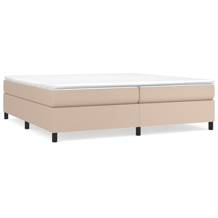 kontinentalseng 200x200 cm kunstlæder cappuccinofarvet