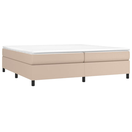 kontinentalseng 200x200 cm kunstlæder cappuccinofarvet
