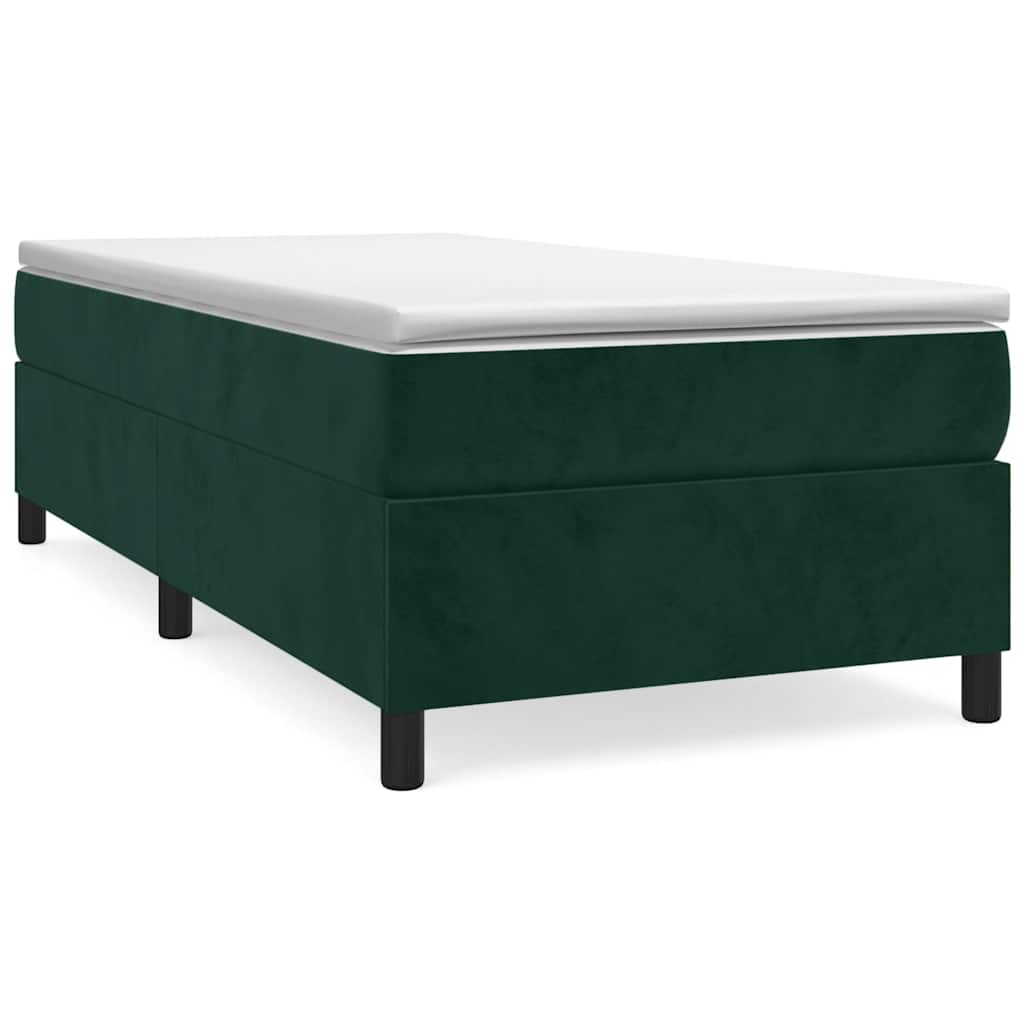 kontinentalseng med madras 80x200 cm fløjl mørkegrøn