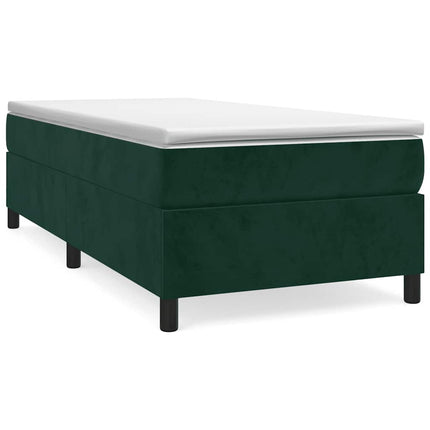 kontinentalseng med madras 90x190 cm fløjl mørkegrøn