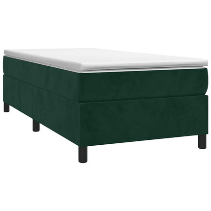 kontinentalseng med madras 90x190 cm fløjl mørkegrøn