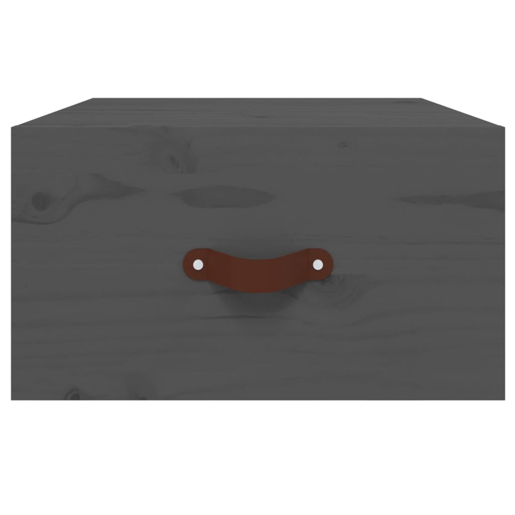 væghængt sengebord 40x29,5x22 cm grå