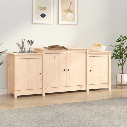 skænk 164x37x68 cm massivt træ fyrretræ