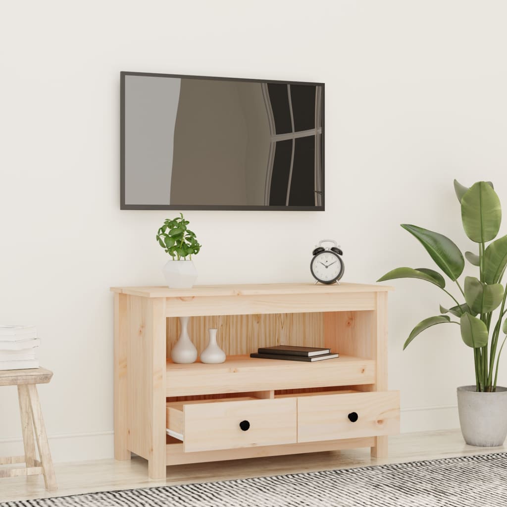 tv-bord 79x35x52 cm massivt fyrretræ