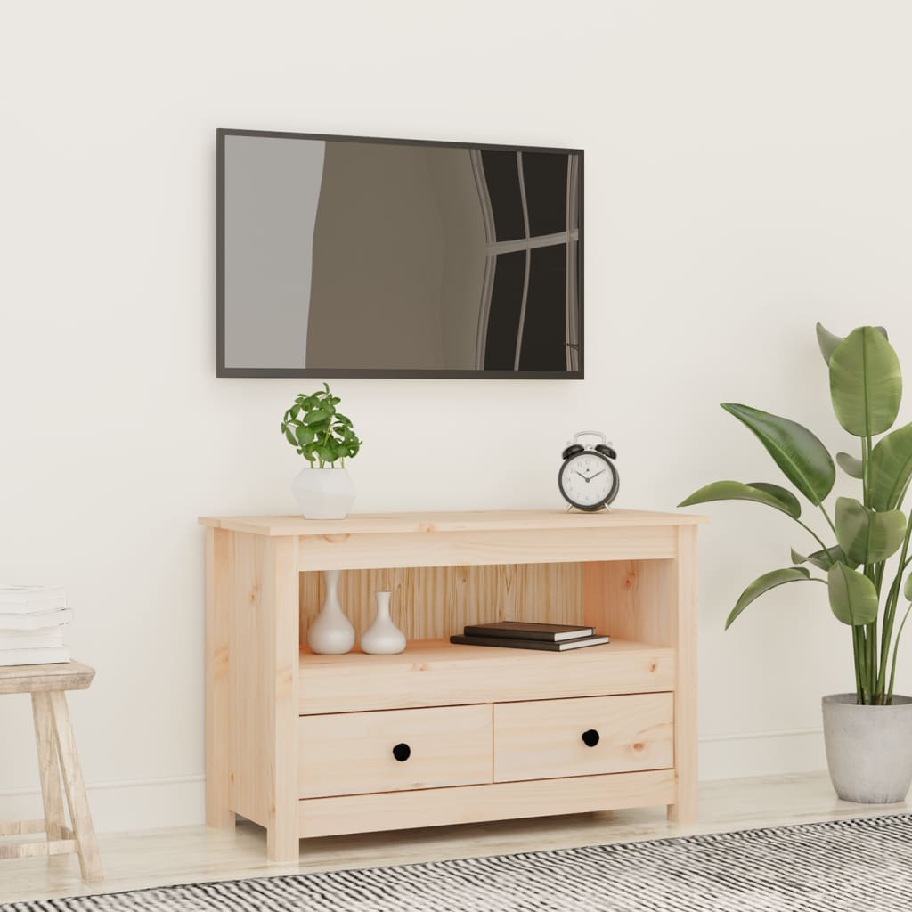 tv-bord 79x35x52 cm massivt fyrretræ
