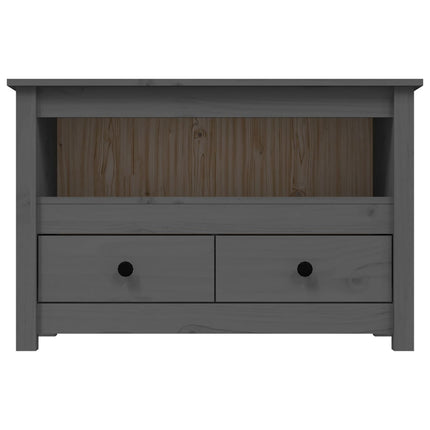 tv-bord 79x35x52 cm massivt fyrretræ grå