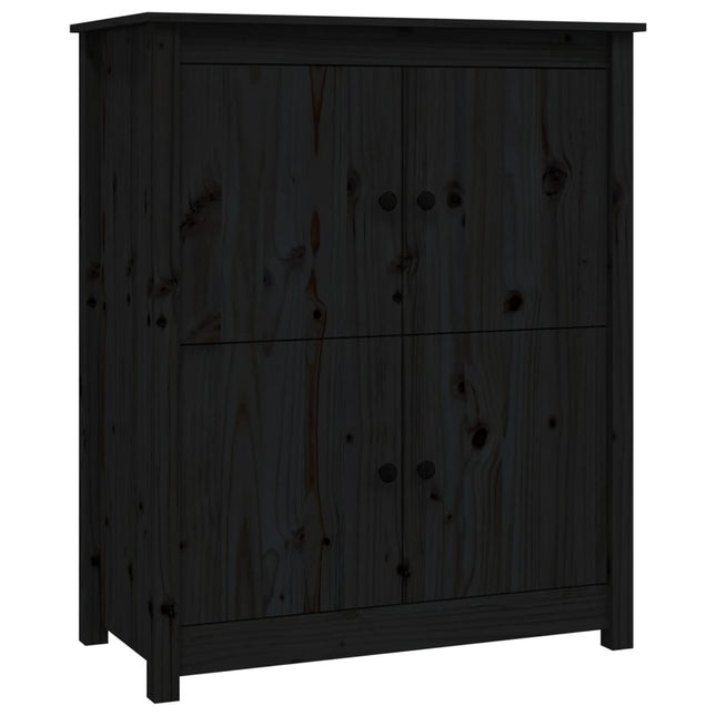 skænk 83x41,5x100 cm massivt fyrretræ sort