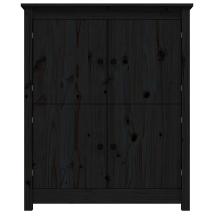 skænk 83x41,5x100 cm massivt fyrretræ sort
