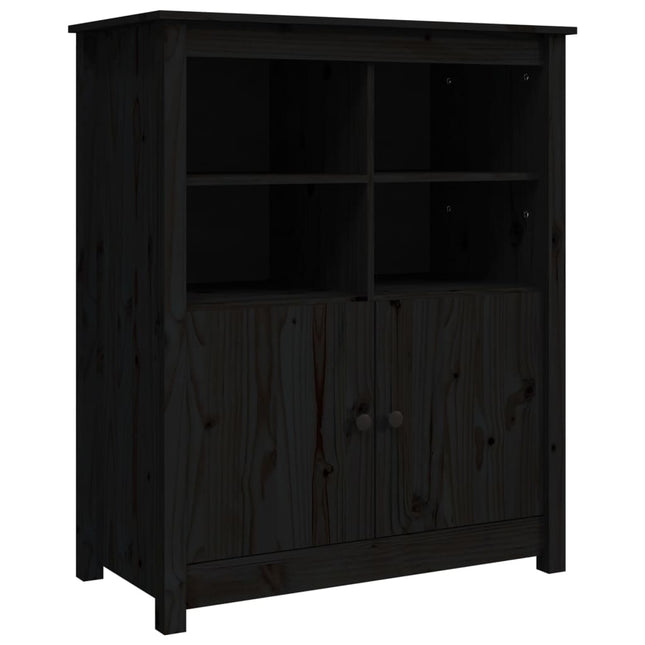 skænk 83x41,5x100 cm massivt fyrretræ sort