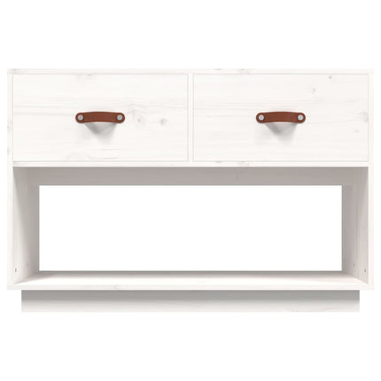 tv-bord 90x40x60 cm massivt fyrretræ hvid
