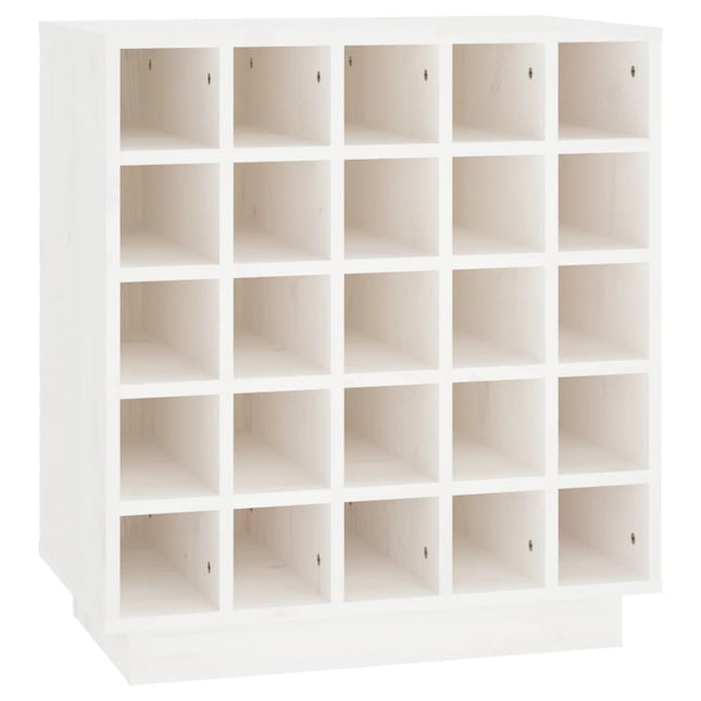 Vinskab 55,5x34x61 cm massivt fyrretræ hvid