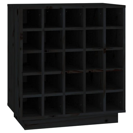 Vinskab 55,5x34x61 cm massivt fyrretræ sort