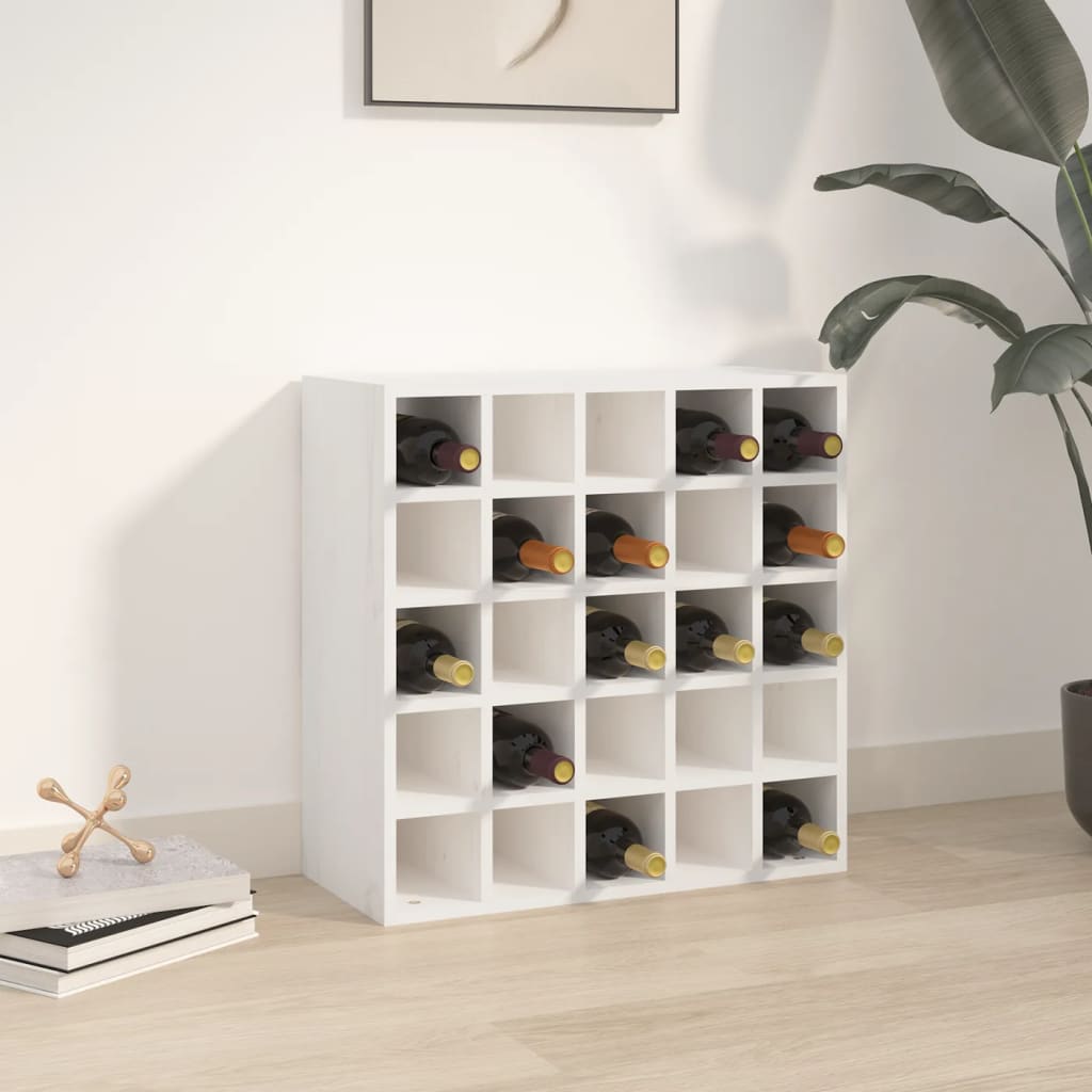 vinskab hvid 56x25x56 cm massivt træ fyrretræ