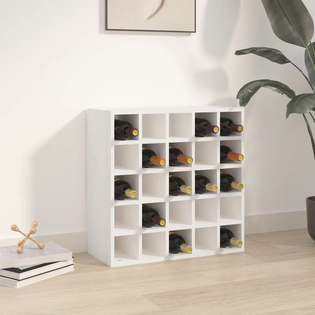 vinskab hvid 56x25x56 cm massivt træ fyrretræ