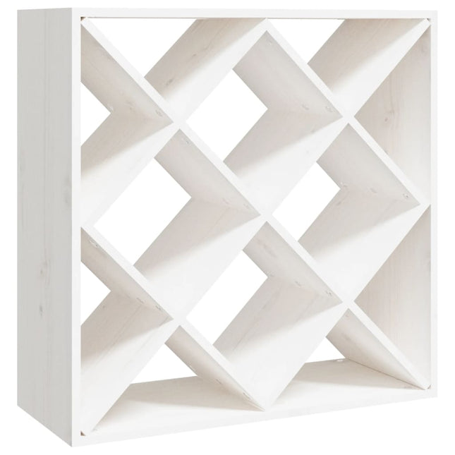vinreol 62x25x62 cm massivt fyrretræ hvid