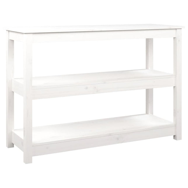 konsolbord 110x40x74 cm massivt fyrretræ hvid
