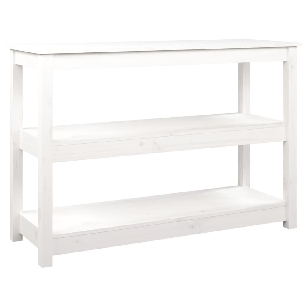 konsolbord 110x40x74 cm massivt fyrretræ hvid
