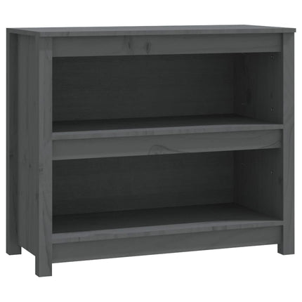 bogreol 80x35x68 cm massivt fyrretræ grå