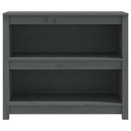 bogreol 80x35x68 cm massivt fyrretræ grå