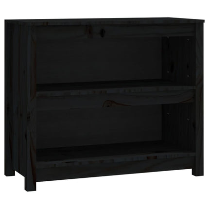 bogreol 80x35x68 cm massivt fyrretræ sort
