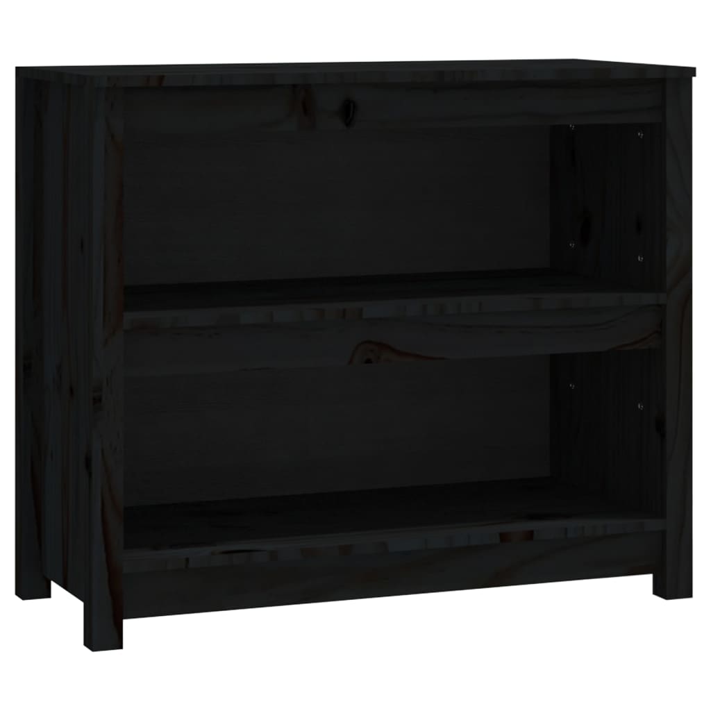 bogreol 80x35x68 cm massivt fyrretræ sort